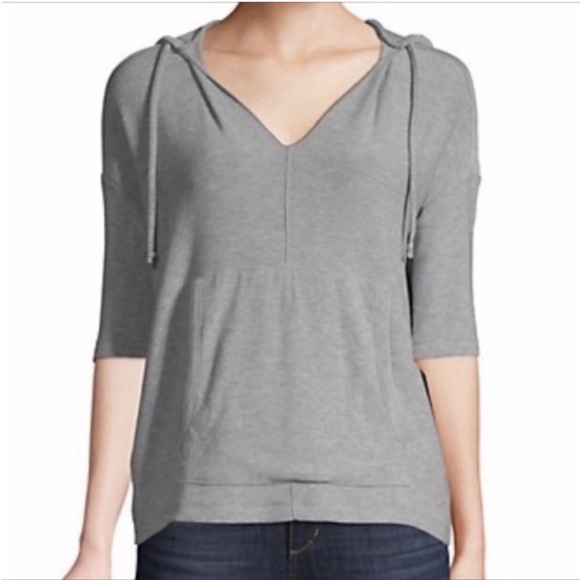 CHASER hoodie short sleeve top NEW gray - Picture 1 of 11
